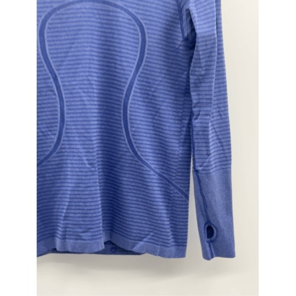 Lululemon‎ Top Swiftly Tech Long Sleeve Women Size 10 Blue Long Sleeve Workout - Picture 2 of 13